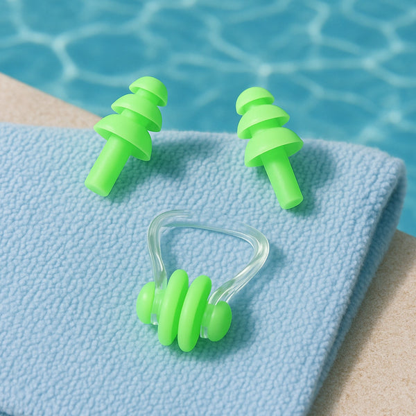 Swimming Earplugs and Nose Clip Set