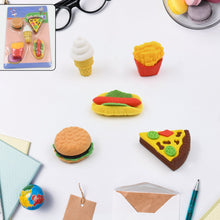 3D Food Fancy & Colorful Erasers – Cute Novelty Eraser Set for Kids & School Prize (1 Set / Mix Design & Color)
