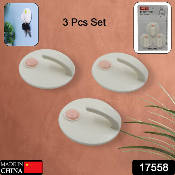 Heavy Duty Self-Adhesive Wall Hooks for Home & Office (3 Pcs Set)